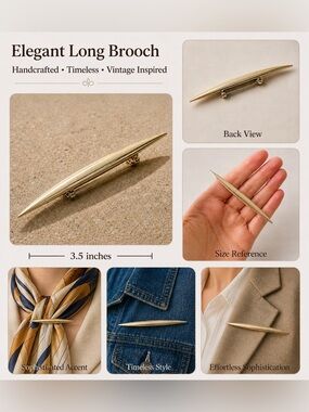 Silver Tone Metal vintage brooch